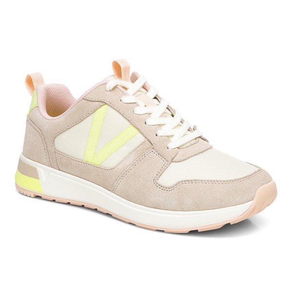 Vionic Trainers Ireland - Rechelle Sneaker Beige - Womens Shoes Clearance | EYGXK-1365